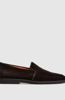 Коричневые замшевые лоферы