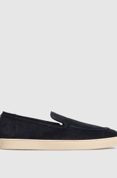 Синие замшевые слипоны