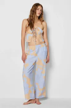 Женские брюки с узором MAGNOLIA Разноцветный S Etam 6547198