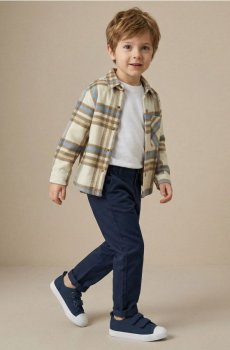 Штани типу chinos з еластичним поясом - темно-синій