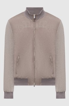 Серая комбинированная куртка