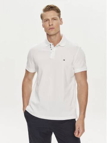 Tommy Hilfiger Поло Palm Under Collar MW0MW34738 Білий Regular Fit Tommy Hilfiger Поло Palm Under Collar MW0MW34738 Білий Regular Fit