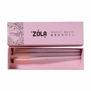 Профессиональный набор кистей для покраски бровей Zola Magic Brow Brushes светло-розовый, ворс синтетический, 3 шт Профессиональный набор кистей для покраски бровей Zola Magic Brow Brushes светло-розовый, ворс синтетический, 3 шт