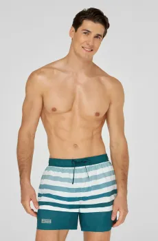 Мужские зеленые плавательные шорты в полоску Зеленый S MARC&ANDRE MS21-02