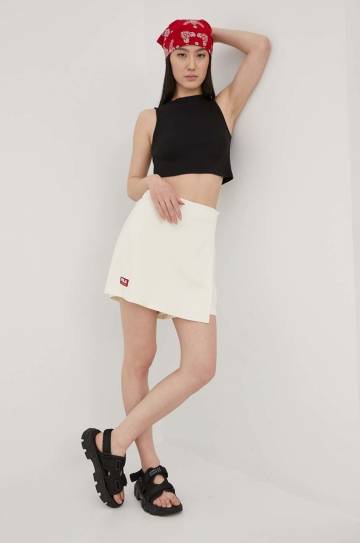 Юбка Fila цвет бежевый mini прямая Юбка Fila цвет бежевый mini прямая