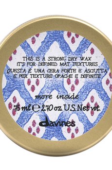 Сухой воск для волос Davines More Inside Strong Dry Wax сильной фиксации, для текстурных матовых акцентов, 75 мл