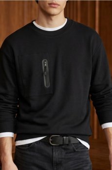 Кофта crewneck з домішкою бавовни - чорний
