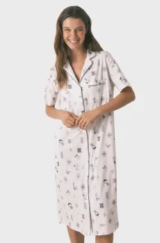 Женская белая ночная рубашка с узором Snoopy Белый M womensecret 4442114