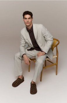 Reserved - Замшеві капці з ремінцем - коричневий - 608IE-88X