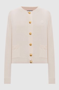 Бежевый кардиган с шелком
