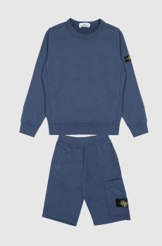 Детский синий костюм из свитшота и шорт