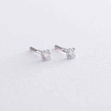 Золотые серьги - пусеты (бриллианты) 802-110 Золотые серьги - пусеты (бриллианты) 802-110