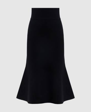 Черная юбка миди с логотипом