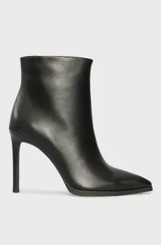 Женские черные кожаные ботильоны Edwige Черный 37 PRPY PRFLT6425W