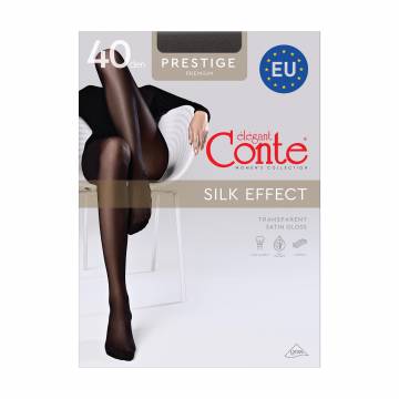Колготки женские Conte elegant Prestige с эффектом шелка, без шортиков, 40 DEN, Nero, размер 4 Колготки женские Conte elegant Prestige с эффектом шелка, без шортиков, 40 DEN, Nero, размер 4