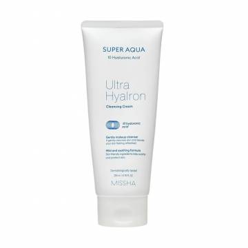 Очищающий крем для лица Missha Super Aqua Ultra Hyalron Cleansing Cream с гиалуроновой кислотой, 200 мл Очищающий крем для лица Missha Super Aqua Ultra Hyalron Cleansing Cream с гиалуроновой кислотой, 200 мл