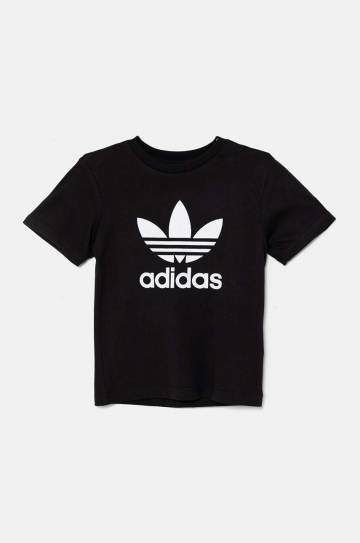 Детская футболка adidas Originals TREFOIL TEE цвет чёрный с принтом IY7421 Детская футболка adidas Originals TREFOIL TEE цвет чёрный с принтом IY7421