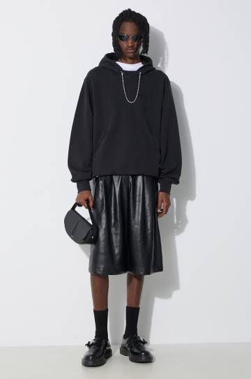 Хлопковая кофта AMBUSH Ballchain мужская цвет чёрный с капюшоном с аппликацией BMBB001S24FLE Хлопковая кофта AMBUSH Ballchain мужская цвет чёрный с капюшоном с аппликацией BMBB001S24FLE