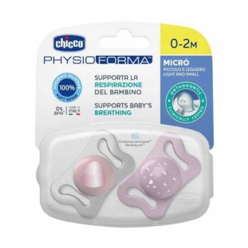 Пустышка Chicco PhysioForma Micro силиконовая, от 0 до 2 месяцев, розовая, 2 шт (75126.11) Пустышка Chicco PhysioForma Micro силиконовая, от 0 до 2 месяцев, розовая, 2 шт (75126.11)