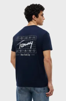 Мужская темно-синяя футболка REG SIGN FLAG SS TEE EXT Синий XL Tommy Jeans DM0DM23177