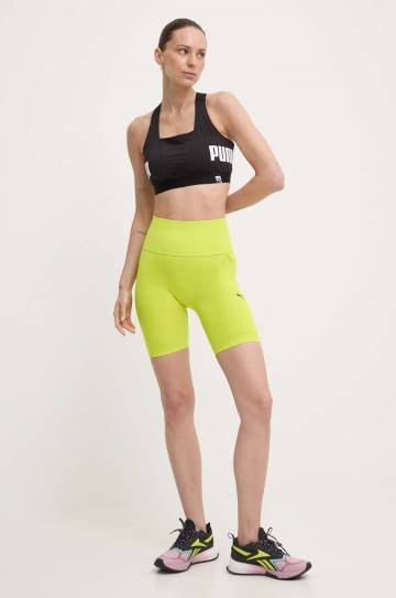 Тренировочные шорты Puma Shapelux Seamless цвет зелёный однотонные высокая посадка 524386 Тренировочные шорты Puma Shapelux Seamless цвет зелёный однотонные высокая посадка 524386