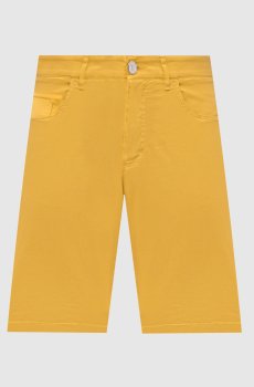 Желтые шорты с вышивкой логотипа монограммы