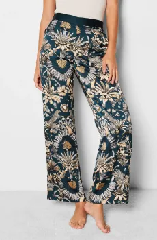 Женские зеленые брюки с узором WILDE Зеленый S Etam 6549659