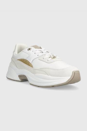 Кроссовки Tommy Hilfiger CHUNKY FEMININE RUNNER HARDWARE цвет белый FW0FW07703 Кроссовки Tommy Hilfiger CHUNKY FEMININE RUNNER HARDWARE цвет белый FW0FW07703
