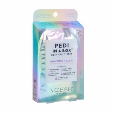 Набор для педикюра VOESH Pedi In A Box Glimmer 5 Step Unicorn Peach, 5 предметов