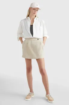 Женская белая юбка CO PLEATED Белый S Tommy Hilfiger WW0WW38679