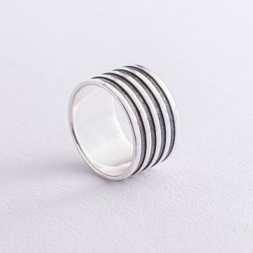 Серебряное кольцо "Линии" 11093а Серебряное кольцо "Линии" 11093а