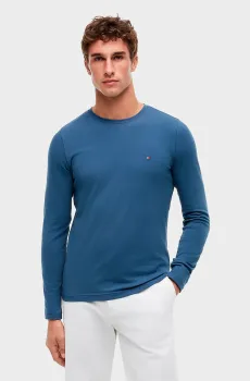 Мужской синий лонгслив STRETCH SLIM Синий L Tommy Hilfiger MW0MW10804