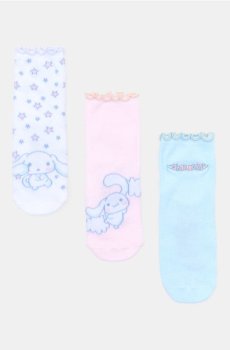 Шкарпетки, 3 пари Cinnamoroll - різнобарвний