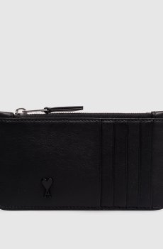 Черный кожаный картхолдер с эмблемой