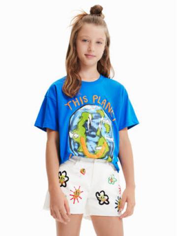 Desigual Футболка 23SBTK09 Голубий Regular Fit Desigual Футболка 23SBTK09 Голубий Regular Fit