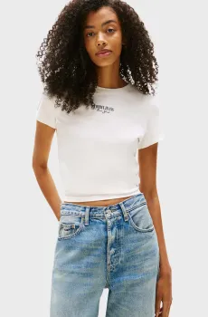 Женская белая футболка SLIM ESSENTIAL Белый XS Tommy Jeans DW0DW20913