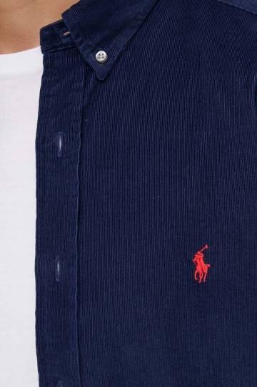 Вельветовая рубашка Polo Ralph Lauren цвет синий regular воротник button-down Вельветовая рубашка Polo Ralph Lauren цвет синий regular воротник button-down