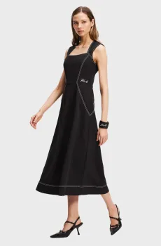 Женский черный сарафан Черный 38 Karl Lagerfeld A3W13032