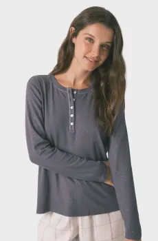 Женский серый лонгслив Серый S womensecret 3272338