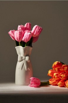 Букет декоративних квітів - рожевий