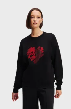 Женский черный свитшот HEARTS RS SWEATSHIRT Черный XS Karl Lagerfeld A1W20045