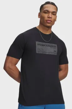 Мужская черная футболка UA M BOX WM LABEL SS Черный XL Under Armour 6017350-001