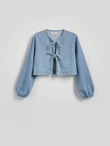 Reserved - Джинсовий топ з зав’язкою - синій - 047FK-50J