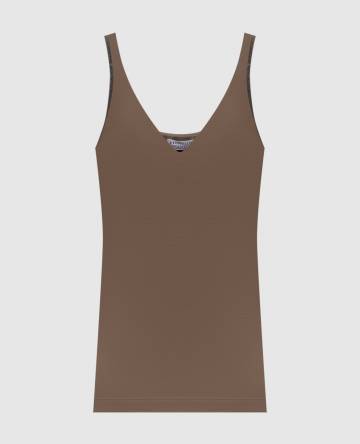 Коричневый топ с цепочкой мониль