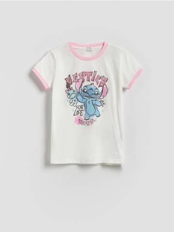 Reserved - GIRLS` T-SHIRT - кремовий - 834GB-01X Reserved - GIRLS` T-SHIRT - кремовий - 834GB-01X