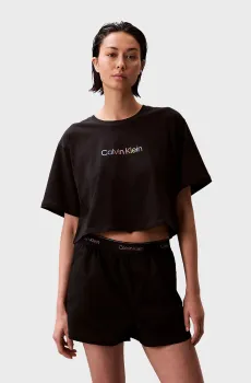 Женская черная футболка COTTON BOXY CROP PRIDE Черный XS Calvin Klein LV00QS7470