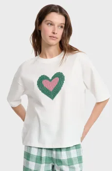 Женская белая футболка PARISIA Белый XS Etam 6556080