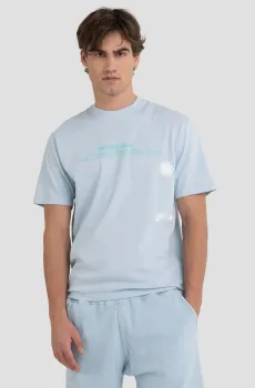 Мужская голубая футболка Голубой L Replay M6591 .000.23312E