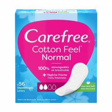 Ежедневные гигиенические прокладки Carefree Cotton Feel Normal Aloe, 56 шт Ежедневные гигиенические прокладки Carefree Cotton Feel Normal Aloe, 56 шт