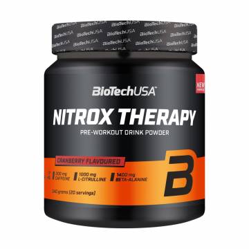 Предтренировочный комплекс BioTech USA Nitrox Therapy Клюква, в порошке, 340 г